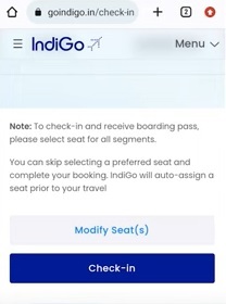 indigo seat assignment